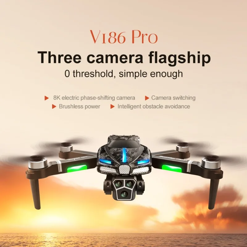 Drone Camera Professional - ใหม่V186 Pro Drone Professionalมอเตอร์ไร้แปรง 8K GPS