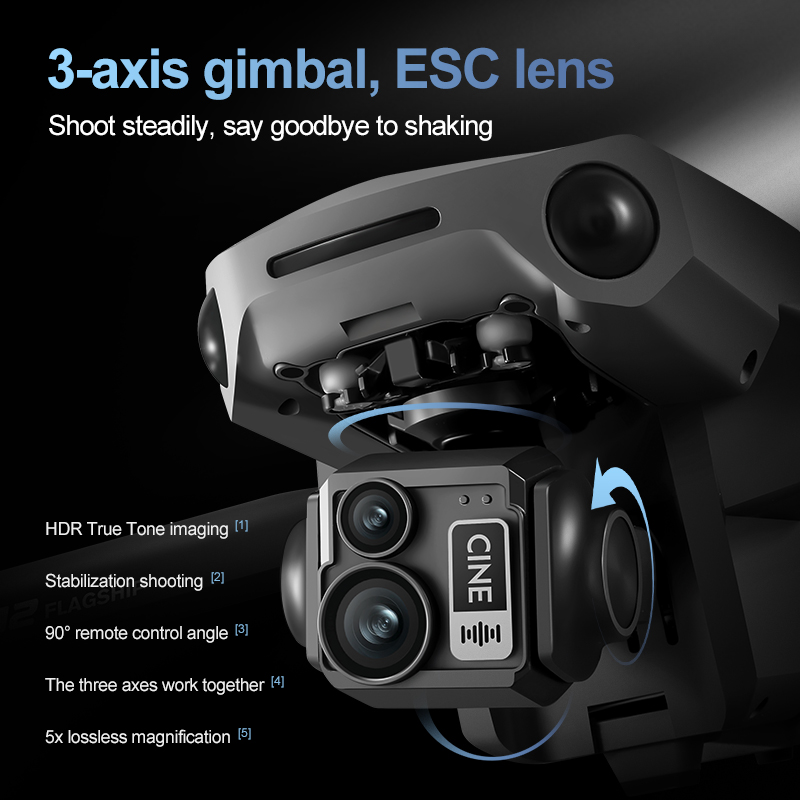 โดรนควอดคอปเตอร์ 8K 3 แกนกันสั - Drone Camera Lens บทวิจารณ์และราคา