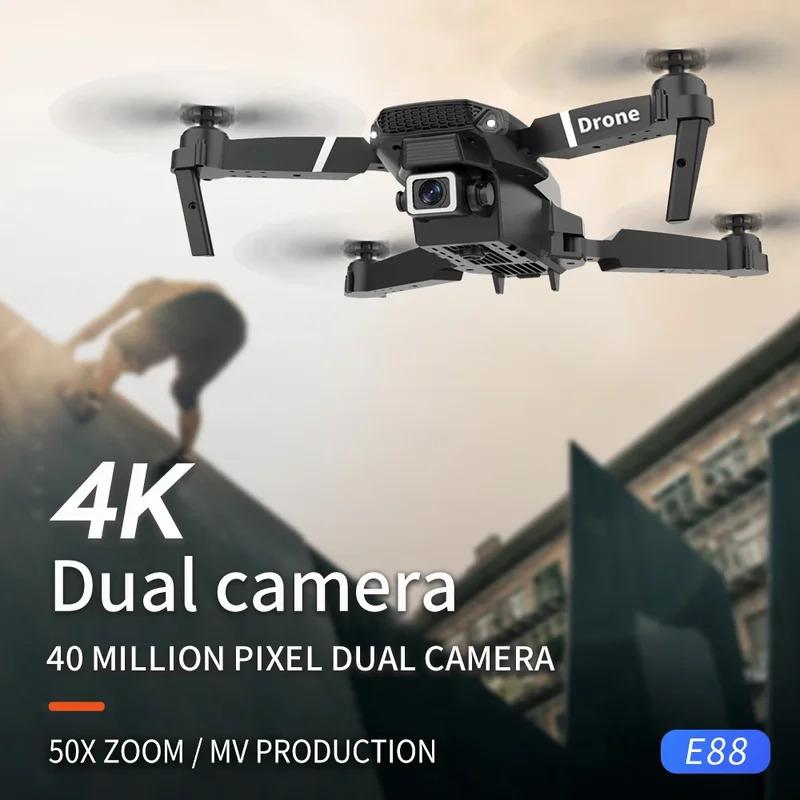 โดรนพับได้อัจฉริยะ E88 Pro รอง - Drone Camera Lens บทวิจารณ์และราคา